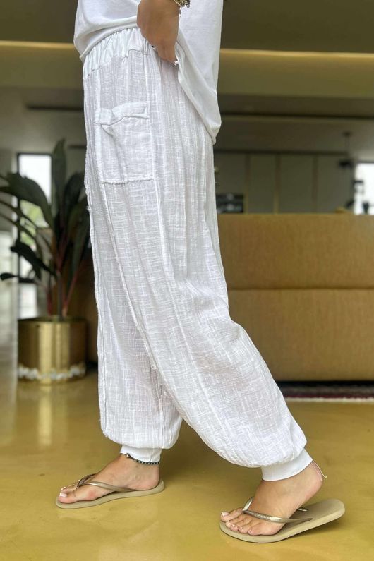 Made in Italy Pure Shores Cotton Paulo Balloon Pant White +
